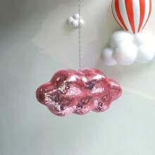 Décoration boule disco bohème (en forme de nuage) - Pendentif miroir à paillettes brillantes avec chaîne en métal, convient pour les mariages, les bars à domicile et les fêtes bohèmes (sans alimentation requise)