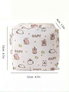 1 pieza Bolsa de cosméticos de PU con relieve de rosa, bolsa de cosméticos de lujo con relieve de caramelo, bolsa de cosméticos casual portátil, bolsa de cosméticos con cremallera de moda, bolsa de almacenamiento de cosméticos para viajes y vacaciones