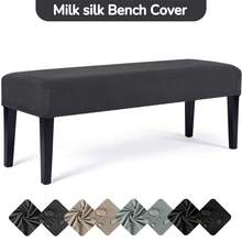 Milk Silk Bench Cover,Rectangular Stretch Square Ottoman Covers Slipcover Rectangle Washable Foot Stool Cover Thick Storage Protector With Elastic Bottom,Stretch Dining Room Bench Slipcovers - Multicolor - View 11