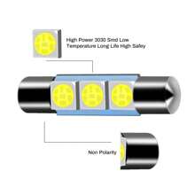 Bright Whe LED Vany Light Bulbs For Car Mirror, Fuse Sun Visor - 3-SMD 5050 Chips (Pair) - as picture - 查看 3