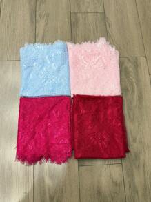 Bridal Lace White Shawl Head Veil For Muslin/ Wedding, Latin Black Head Veil Halloween Fall Clothes For Women