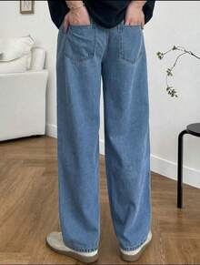 Men's Balloon Jeans - 深色水洗藍 - 查看 4