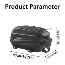 Bolsa de portaequipajes trasero para bicicleta de gran capacidad y carcasa rígida, bolsa de baúl impermeable para ciclismo - Negro - Ver 9