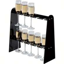1pc Merry Christmas Elegant Acrylic Champagne Tower Glass Holder, Transparent Display Rack For Party, Wedding, Christmas, Detachable High-End Party Champagne Cup Stand, 2-Tier Champagne Tower Rack For Living Room, Dining Room, Holiday Use