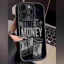 [Anti-Fall  Case] Apple  14promax, 13, 12pro, 11, Xsmax, Xr Full Anti-Fall Soft Shell Simple And Advanced Air Cushion Case |     Time Is Money Applicable 7/8plus New Couple Men And Women Models 13 Full Package 15PRO SoftSuitable For  17 Air - màu đen - Xem 2