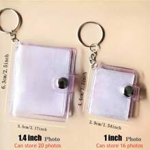 1pc Custom 16 Sheets 1 Inch Photo Mini Photo Album Keyring, 16 Pockets Photo Storage PVC Mini Small Photo Album Binder With Keychain Clear Pocket Photo Album Keychain For Cards, Pictures, Picture Cards Personalized Gifts For Women/Men, Personalized/Customized Keychain, Bag Charms, School Supplies, For Teenagers, Junior High School Students, Middle School Students, High School Senior High School Students, College Students, University Students, Freshman, Sophomore, Underclassmen,Delicate Romance, Utilitarian Chic - Mini Photo Album Keychain - View 8
