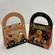 2 قطعة/مجموعة حقيبة يد قابلة للطي بشكل قرع اليقطين لمناسبة هالوين/حقيبة هدايا الحفلات