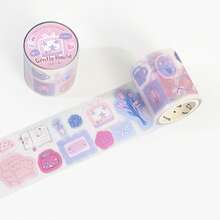 1 لفة شريط لاصق من البولي إيثيلين المثقب، سلسلة السيمفونية الخفيفة للملح، ملصقات مخطط ذات موضوع بسيط للملح، مناسبة لديكور مفكرة الطالب