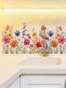 1PC/2pcs Removable PVC Wall Decals – [Flowers, Birds, Peach Branches, Flowers And Grass]Self-Adhesive Waterproof Wall Stickers For Home Decor, Room Decor, Wall Decor, And Kitchen – Easy To Apply, Ideal For Living Room, Bedroom, Or Office