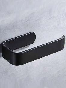 1pc Toilet Paper Holder, Fashion Self-Adhesive Toilet Paper Holder, Space-Saving Wall-Mounted Puncher, Bathroom Wall And Door Paper Practical Necklace, Seamless Double-Sided Tape, Available In 2 Colors Black/White, Bathroom Accessories, Bathroom Paper Holder, Kitchen Accessories, Dorm Essentials, Back To School Essentials, Jewelry, Dorm Paper Holder, Bathroom, Living Room, Christmas - Multicolor - View 6