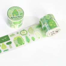 1 لفة شريط لاصق من البولي إيثيلين المثقب، سلسلة السيمفونية الخفيفة للملح، ملصقات مخطط ذات موضوع بسيط للملح، مناسبة لديكور مفكرة الطالب