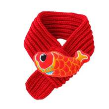 Knitted Warm Pet New Year Scarf Festive Spring Festival Neck Warmer Photo Lucky Fortune Dog New Year Supplies - Longevity Lock - View 5