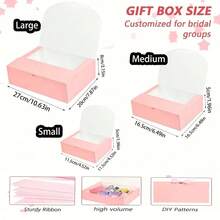 10 cajas de regalo con cubierta rosa y blanca, perfectas como cajas de regalo para el padrino de boda, cajas de regalo lujosas rosa con cintas, adecuadas para cajas de regalo de boda, cajas de regalo de cumpleaños, cajas de regalo de fiesta, cajas de regalo de Navidad, cajas de regalo para damas de honor, cajas de regalo de graduación y cajas de regalo del Día de San Valentín