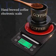 1 件多功能电子咖啡秤，倒入咖啡秤，计时咖啡秤带硅胶隔热垫，3/5kg 0.1g 高精度，纤薄机身，LCD 背光显示屏，防滑底座，带倒计时和秒表功能，适合家庭、办公室和旅行使用，需要 2 节 AAA 电池（不含电池） - 彩色 - 查看 2