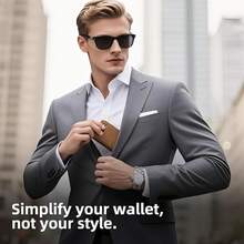 Runbox Wallet For Men Slim RFID Leather 2 ID Window With Gift Box - CH 黃棕色 - 查看 5