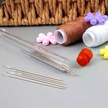 DTDNZKN 60 PCS Large Eye Hand Sewing Needles Set - 3 Sizes Leather Embroidery Thread Needles, Stainless Steel Hand Quilting Needles With Threader - Ideal For Hand Sewing, Art, And Crafts - trắng - Xem 6
