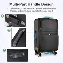 SIDIANBAN 20-Inch Carry On Luggage, Expandable Softside Luggage, Wheel Spinner Suitcase, Men And Women, Black - màu đen - Xem 8