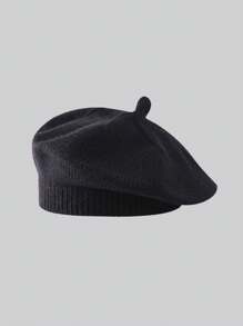 1pc Children's Solid Color Versatile Beret Hat, Adorable & Stylish Knitted Beanie For Infant Toddler, Suitable For Autumn/Winter Daily Wear - 1PC - View 21