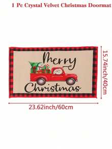 1pc Christmas Doormat, Merry Christmas Floor Mat, Santa Claus Pattern Front Door Rugs, Dirt-Resistant Balcony Carpet, Christmas Ornaments, Bathroom Entrance Mat, Christmas Kitchen Decor, Christmas Laundry Decor, Christmas Decor, Christmas Decorations For Home, Christmas Home Decor, Christmas Room Decor,Xmas Gifts, Christmas Gifts, 2026 New Year Decor