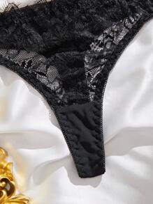 Sujetador con encaje y bordado de pestañas, negro con aros, lencería sexy y cómoda con encanto floral romántico para un look de "baddie"