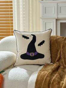 1 pieza Funda de almohada con hojas de arce de otoño y calabaza de 18 X 18 pulgadas, bordado 3D en capas de calabaza, funda de almohada de estilo granja en color beige para sofá, sillón, decoración de otoño, Halloween, Acción de Gracias, decoración de otoño, decoración de habitación, regreso a la escuela, útiles escolares