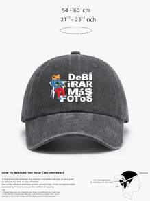 1 Pc DTMF PUERTO RICO Print Washed Baseball Cap Classic Casual Stylish Vintage Soft Sweatband Adjustable Size Lightweight Sun Protection Versatile Dad Hat Suitable For Outdoor Sports Daily Wear Party Vacation Perfect Gift For Families And Friends