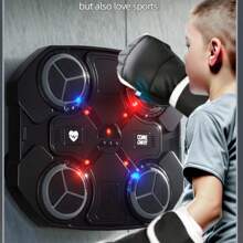 Byson Music Boxing Machine Kids Sports Fitness Toy, Wall-Mounted Rechargeable Bluetooth Smart Lighting Music Punching Bag, Boxing Toy, Indoor Sports Fitness Equipment For Boys And Girls, Boys' Game, Children Boxing, Autumn Children's Stress Relief Toy - Multicolor - View 4
