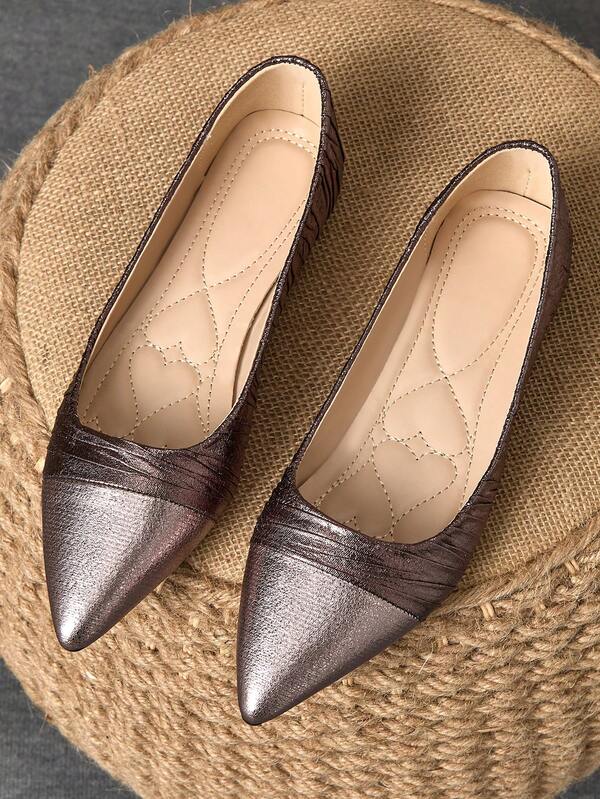 2025 Spring New Pointed Toe Flats Women Shoes, Elegant French Style Low Vamp Flat Shoes