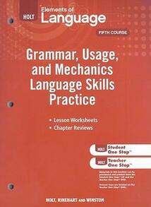 Pre-Owned Elements Of Language: Grammar Usage And Mechanics Language Skills Practice Grade 11 (Paperback) By Holt Rinehart And Winston (Prepared For Publication By) - Single Book - View 1
