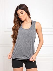 Kit Of 3 Women's Dry Fit Printed Tank Tops For Gym, Sports, Fitness - Rượu vang xám hải quân - Xem 3