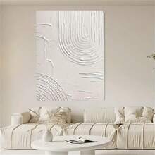 Tranh canvas trừu tượng màu trắng tối giản - Tranh canvas hiện đại không khung dùng trang trí phòng khách, văn phòng hoặc phòng trà, tranh treo tường họa tiết thanh lịch, tranh canvas không khung trang trí phòng khách, tranh canvas treo tường, không khung - Nhiều màu - Xem 5