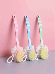 1/2 件装二合一双面沐浴刷（长柄软毛）长柄沐浴刷长柄电动刷多功能刷子用于背部刷洗去角质和淋浴清洁美容包旅行洗漱用品美容用品旅行包 - 彩色 - 查看 17