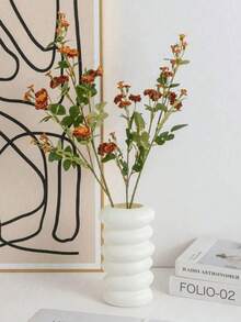 Vase décoratif en plastique pour la maison, convient pour la décoration de la maison, du salon, de la chambre à coucher. Fleurs artificielles, plantes artificielles, décoration d'automne, décoration de chambre, de bureau, de jardin, articles de décoration de chambre, Saint-Valentin, vase en verre cadeau - Multicolore - Voir 6