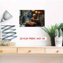 1PCS Vintage Metal Tin Sign, 8x12 Inch 2D Flat, Steaming Bread Image, Perfect For Home, Kitchen, Bar, Cafe, Restaurant, And Outdoor Decoration. - 銀色 - 查看 4