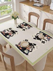 1 pieza/4 piezas/6 piezas/48 piezas Manteles individuales con estampado de bruja, manteles individuales de Halloween, decoración de otoño y Halloween para el hogar, estilo moderno, material similar al lino, decoración de interiores y exteriores para fiestas de Halloween, decoración con tema de Halloween, decoración de habitaciones. Adecuado para la decoración de la cocina del hogar y la decoración de fiestas de Halloween.