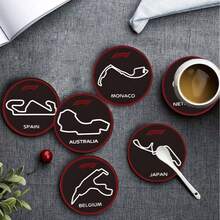 6pcs Racing Car Wooden Coaster Set - Home Decor - Unique Gift - Handcraft And DIY - Motorcycle Racing - Ideal For F1 Drivers And Car Enthusiasts, Suitable For Home And Christmas Birthday Party Decoration Gifts. Multiple Colors Available - Multicolor - View 13