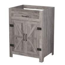 Bathroom Vanity Under Sink Pedestal With 2, Basin Cabinet With Adjustable Shelf, White - 24吋 - 水洗灰 - 查看 3