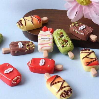10/20/30PCS Creative Nut Ice Cream Food Play Cartoon Handmade Diy Cream Glue Resin Small Accessories Hole Shoe Buckle Jewelry Material
