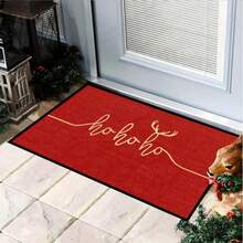 Christmas Welcome Doormat - Black Polyester Velvet Carpet With Anti-Slip Backing, Suitable For Room, Porch And Indoor Decor - Designed For Christmas Celebration