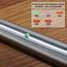 Newness Slotted Spoon, [Rustproof, Heat Resistance, Integral Forming] Durable 304 Stainless Steel Skimmer Spoon With Vacuum Ergonomic Round Handle, Cooking Strainer Spoon For Kitchen, 15.47 Inches - 銀色 - 查看 3