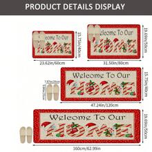 1pc Christmas Welcome Doormat - Made Of Polyester, Machine Washable, Non-Slip Backing, Holiday Printed, Rectangular Entrance Mat, Suitable For Home Decor, Kitchen, Living Room, Porch, Balcony, Home Decoration, Stain Resistant, Coffee Shop, Bar, Holiday, Party, Holiday Gift, Bedroom Mat, Bath Mat, Room Decor, Kitchen Decor