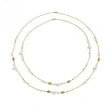 2pcs Fashionable & Elegant Faux Pearl Chain Necklace Set, Women's Party Accessory Sweater Chain Necklace