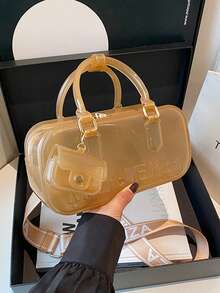 2pcs Jelly Clear Adjustable Shoulder Bag, Suitable For Travel, School, Work, Office, Crossbody Bag - Multicolor - View 13