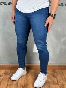 Premium Super Skinny Basic Jeans 01 - Blue - View 3