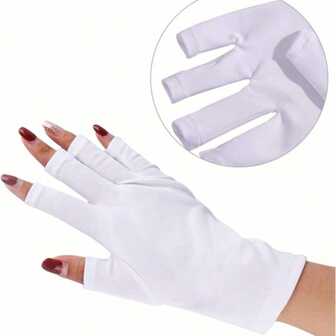 UV Protection Gloves For Gel Nail Lamps, Professional UPF40+ Half-Finger Manicure Protective Gloves, Suitable For LED/UV, Women's Outdoor UV Protection. View This Product [High-Quality Fabric]: Selected Polyester Fabric, Not Easy To Snag Or Pill, Refreshing And Breathable, Comfortable And High Elasticity, Not Tight, Easy To Carry