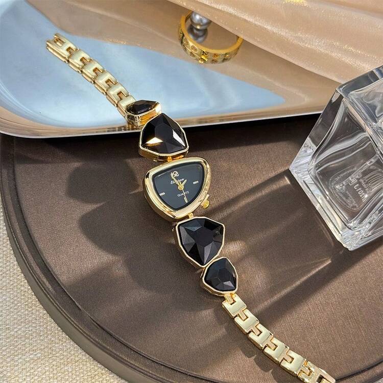 1 Đồng hồ thạch anh cao cấp độc đáo cá nhân hóa hình dạng bất đối xứng vỏ hợp kim nhiều màu sắc dành cho nữ - Một cỡ - Xem 10