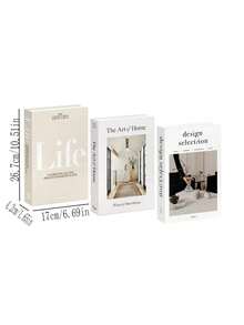 3Pcs Foldable Designer Faux Fake Book Storage Boxes, Cardboard Decor Prop Books For Home Shelf TV Stand Office Shop Display, Luxury Table Decor Gift For Halloween Christmas Friends Family - Multicolor - View 6