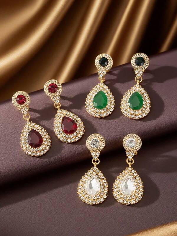 1 par de brincos clássicos banhados a ouro em formato de gota, brincos luxuosos banhados a ouro para mulheres, joias de noiva da moda marroquina