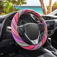 DColorful Woven Boho Bohemian Hippie Style Steering Wheel Cover For Women Fits Most Standard Wheel Sizes 14.515 Inch Colorful Patterns7001 - ColorfulPatterns - View 1