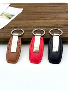 Customized PU Leather Keychain For Men And Women Metal Car Logo Key Chain Pendant Gift Laser Engraving Retro Vintage Keyring - Multicolor - View 2